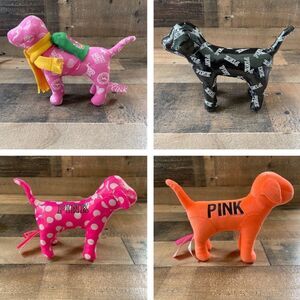 Victoria’s Secret PINK Lot of 4 Plush Stuffed Dogs